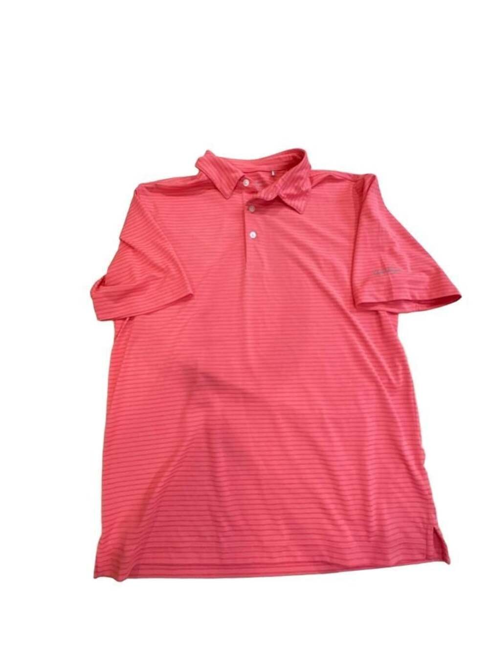 Walter Hagen Essentials Striped Short Sleeve Golf Polo Shirt Coral Size S